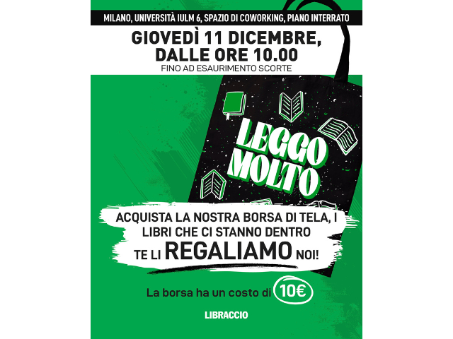 Giovedì 11 Dicembre ore 10.00 Leggo Molto all'Università IULM a Milano