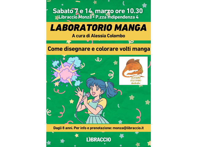 Sabato 7 marzo ore 10.30 Disegnare e colorare volti manga a Monza