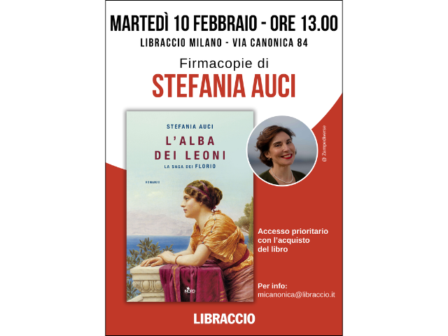 Martedì 10 febbraio ore 13 firmacopie di Stefania Auci.