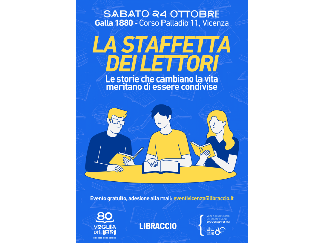 Sabato 24 ottobre La Staffetta dei Lettori a Vicenza