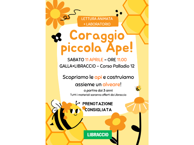 Sabato 11 Aprile ore 11.00 Lettura per bambini a Vicenza