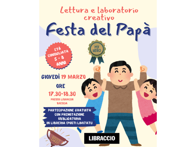 Giovedì 19 Marzo ore 17.30 Lettura e laboratorio creativo per bambini a Brescia