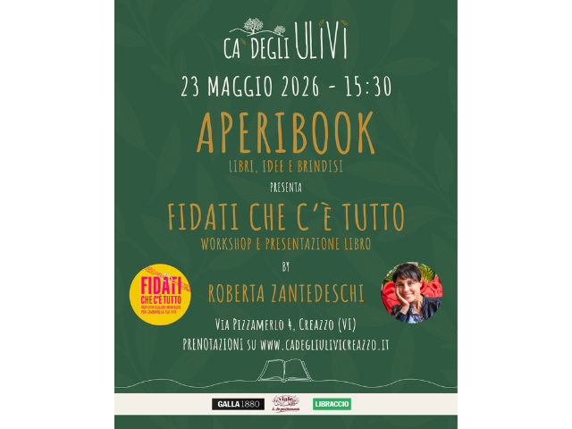 Sabato 23 Maggio dalle 15.30 APERIBOOK a Vicenza