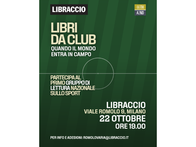 Giovedì 22 Ottobre ore 19.00 Gruppo di lettura Libri da Club a Milano